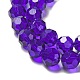 クリアガラスビーズ  ファセット（32ファセット）  ラウンド  青紫色  10mm  穴：1.8mm  約66~68個/連  24.02~24.13インチ（61~61.3cm） EGLA-A035-T10mm-D06-4