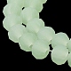 Hebras de cuentas de vidrio de color sólido de imitación de jade EGLA-A034-J8mm-MD01-5