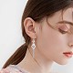 Rhodium Plated 925 Sterling Silver Rhombus with Chain Tassel Dangle Earrings JE1048A-4