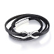 Three Loops Leather Cord Wrap Bracelets BJEW-F291-19B-1