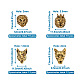 Fashewelry 44pcs22スタイルチベットスタイルアロイビーズ  ライオンの頭とオオカミの頭  ミックスカラー  2個/スタイル FIND-FW0001-16-6