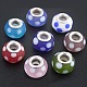 Mixed Color Rondelle Polished Lampwork Large Hole European Beads X-DAPM04-1