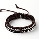 Adjustable Braided Cowhide Cord Bracelets X-BJEW-F179-M02-2