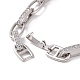 Clear Cubic Zirconia Oval Link Chain Bracelet BJEW-E015-01P-4