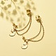 304 Stainless Steel Safety Chains Dangle Stud Earrings with Ear Cuff EJEW-JE04924-2