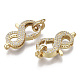 Brass Micro Pave Clear Cubic Zirconia Lobster Claw Clasps ZIRC-S066-023-NF-1
