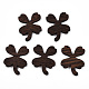 天然ウェンジウッドペンダント  染色されていない  花のチャーム  ココナッツブラウン  37x29x3.5mm  穴：2mm WOOD-T023-74-1