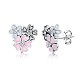 Rhodium Plated 925 Sterling Silver Stud Earrings STER-BB72161-7