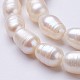 Fili di perle di perle d'acqua dolce coltivate naturali PEAR-P002-14-3