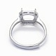 Adjustable 925 Sterling Silver Finger Ring Components STER-E061-17P-4
