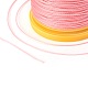 ラウンドワックスドポリエステルコード  マイクロマクラメコード  革ミシン糸  ブレスレットジュエリー作りに  ビーズクラフトマクラメ  ピンク  0.65mm  約164.04ヤード（150m）/ロール YC-E004-0.65mm-N605-3