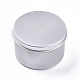 丸いアルミ缶  アルミジャー  化粧品の貯蔵容器  ろうそく  キャンディー  スリッポン蓋付き  プラチナ  8.3x5.1cm CON-F006-11P-1