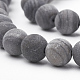 Natural Black Wood Lace Stone Beads Strands G-T106-012-2