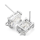 Фурнитура для серег из латуни с кубическим цирконием X-KK-Q789-14P-2