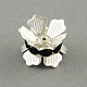 Silver Tone Brass Rhinestone Bead Caps RB-R034-02-1