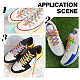 CHGCRAFT 12Pairs 3 Colors Rainbow Striped Polyester Shoelace AJEW-CA0002-34-6