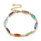 Bracelets de chaîne à maillons en verre coloré BJEW-B075-04-1