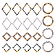 Ph pandahall 24 шт. 6 стиля подвески для сережек из смолы геометрические поделки подвески с отверстием смешанные цвета смоляные рамки для серег ожерелья ювелирных изделий брелок для рукоделия изготовление молний KY-PH0001-40-1