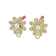 Rack Plating Golden Alloy with ABS Pearl Stud Earring Findings EJEW-B036-03G-14-1