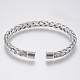 Bracelets manchettes bracelets jonc avec boule en 304 acier inoxydable BJEW-H570-27P-2