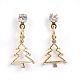 Brass Dangle Stud Earrings EJEW-JE03415-1