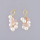 Natural Rose Quartz Chip Clip-on Earrings EJEW-JE03834-01-2