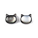 天然な黒リップシェルビーズ  猫の頭  9x10x4.5mm  穴：0.6mm SSHEL-N003-148A-3