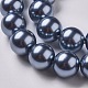 Fili di perle rotonde di perle di vetro tinto ecologico HY-A002-12mm-RB077-3