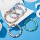 Bracelets extensibles en perles de verre rondes pour femmes BJEW-JB09912-2