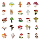 50 pièces 50 styles motif de champignon autocollants de scrapbooking en plastique pvc étanche STIC-PW0001-377-4
