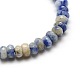 Facettierten natürlichen blauen Fleck Jaspis Rondelle Perlenstränge G-M065-4mm-06-2