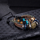 Adjustable Casual Unisex Leather Multi-strand Bracelets BJEW-BB15529-B-2