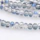 Half Rainbow Plated Faceted Rondelle Glass Beads Strands GLAA-A024A-HR12-1