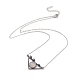 Triangle de quartz rose naturel avec collier pendentif fleur NJEW-P274-01AS-04-2