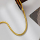 304 ステンレス スチール ラウンド スネーク チェーン ネックレス  ビーズネックレス作り用  ゴールドカラー  15.67インチ（39.8cm） NJEW-D043-01G-4