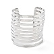Rack Plating Brass Hollow Out Wide Wire Cuff Bangles for Women BJEW-D032-05P-2