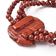 Bracelets extensibles multi-brins en jaspe rouge naturel BJEW-L672-A04-4