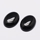 Oval Natural Black Agate Cabochons G-K020-40x30mm-01-1