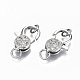 Brass Micro Pave Clear Cubic Zirconia Lobster Claw Clasps KK-S356-111P-NF-2