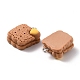 樹脂チャーム  プラチナアイアンペグベイル付き  模造食品  心のこもったクッキー  チョコレート  23x17.5x9mm  穴：2mm RESI-C002-01-3