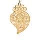 Alloy Big Pendants Golden Tone Heart Pendant Necklace Findings TIBE-M001-110G-1