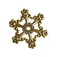 亜鉛合金ボビン  レトロな金属製の糸ホルダー  スノーフレーク  アンティーク黄金  58x50mm PW-WG71298-04-1