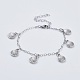 Adjustable Glass Seed Bead & Tibetan Style Zinc Alloy Charm Bracelet Sets BJEW-JB04282-03-6