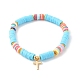 Ensembles de bracelets extensibles de perles heishi en argile polymère pour la saint valentin BJEW-JB06298-01-2
