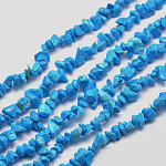 Chip di turchese sintetico fili di perline, tinto, cielo azzurro, 5~8x5~8mm, Foro: 1 mm, circa 31.5 pollice