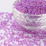 12/0 perles de rocaille en verre, trans.inside couleurs arc-en-rond, violet, 2mm, environ 30000 pcs / livre