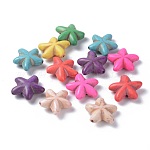Synthetic Turquoise Beads, Dyed, Starfish/Sea Stars, Mixed Color, 20x7.5mm, Hole: 1mm
