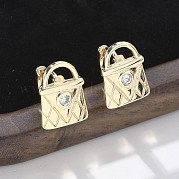 Серьги-кольца из латуни и стекла EJEW-Q014-12G