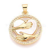 Латунные микропаве прозрачные подвески с фианитом KK-N268-63G