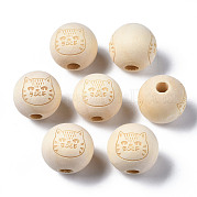 Незаконченная натуральная древесина европейский бисер WOOD-S045-152